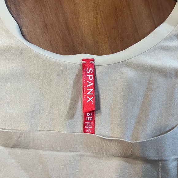 Spanx Women's Open Bust Mid Thigh Bodysuit Tan Beige Plus size 1X 10130 MM10 - Picture 3 of 5